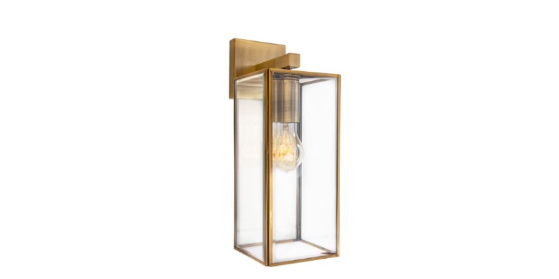FLAVIOClear Glass  Antique Brass Metal