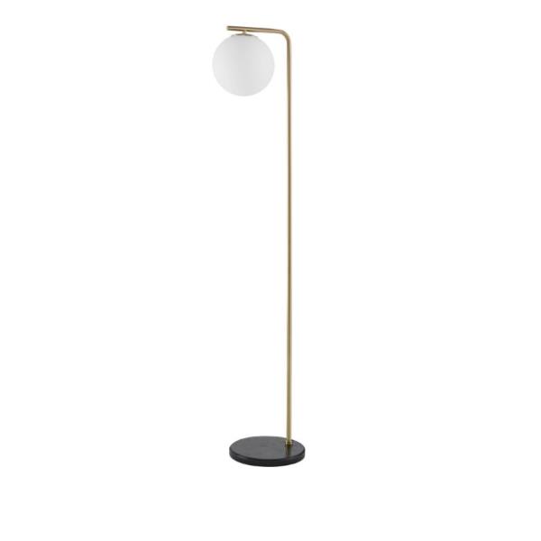 ALVAREZWhite Opal Glass Satin Gold Metal
