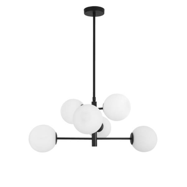 IMPEROOpal Glass  Black Metal LED G9 6x5