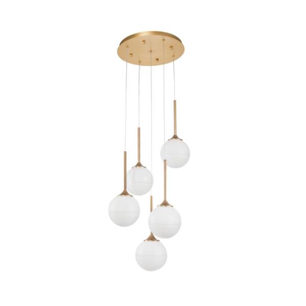 CANTONAMilky White Glass Brass Gold Stee