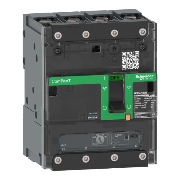 NSXm160B 25kA AC 4P4D 125A TMD BUSBAR