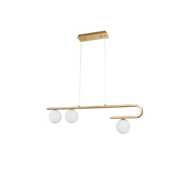 CANTONAMilky White Glass Brass Gold Stee