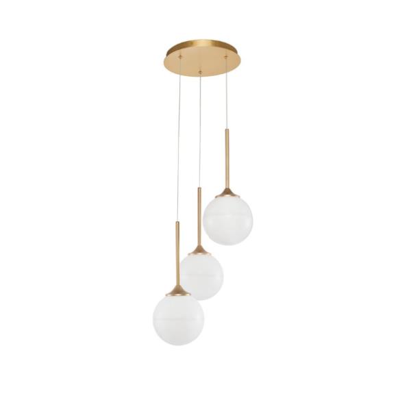 CANTONAMilky White Glass Brass Gold Stee