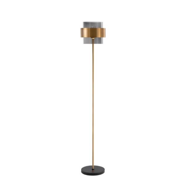 SIANNASmokey Glass Brass Gold Metal LED