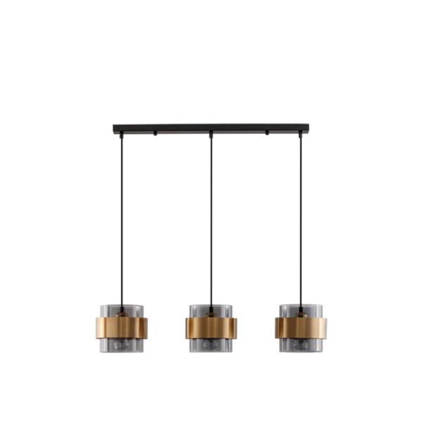SIANNASmokey Glass Brass Gold Metal  LED