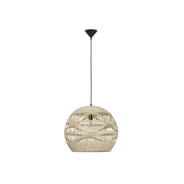 MARLONatural Rattan Sandy Black Steel Ba