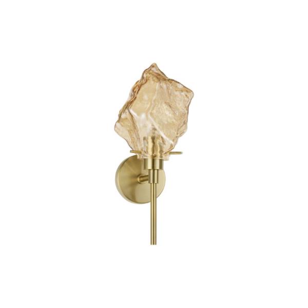 ODELLEAmber Glass Brass Gold Metal LED E