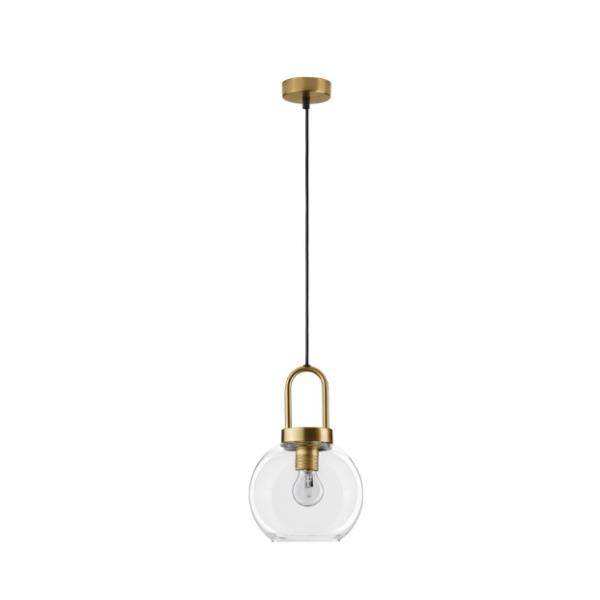 IRVINEClear Glass Brass Gold Metal LED E