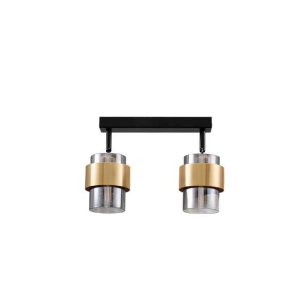 SIANNASmokey Glass  Sandy Black & Brass