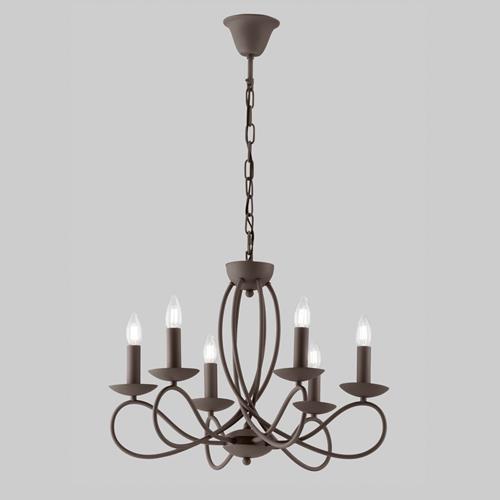 LAMPADARIO GINEVRA CORTEN 6XE14 56X42CM