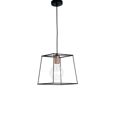 SOSPENSIONE HARLEM NERA/RAME 1XE27 25 25
