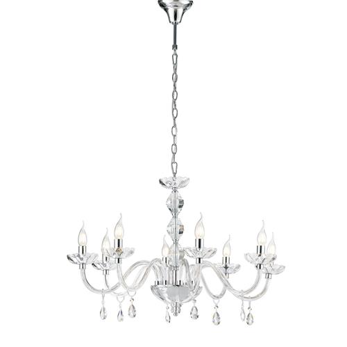 LAMPADARIO RIFLESSO CROMO 8XE14 83X190CM