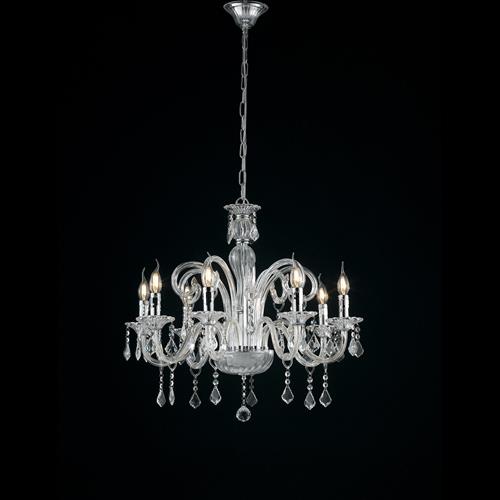 LAMPADARIO CRISTALLO TRASPARENTE 8XE14 7