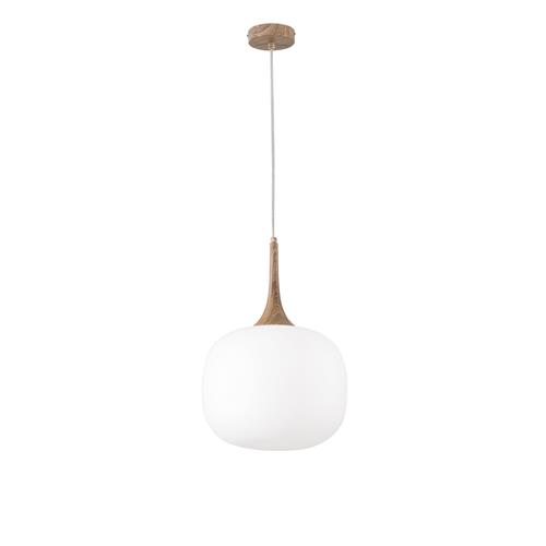 SOSPENSIONE JAIPUR BIANCA/LEGNO 1XE27 30
