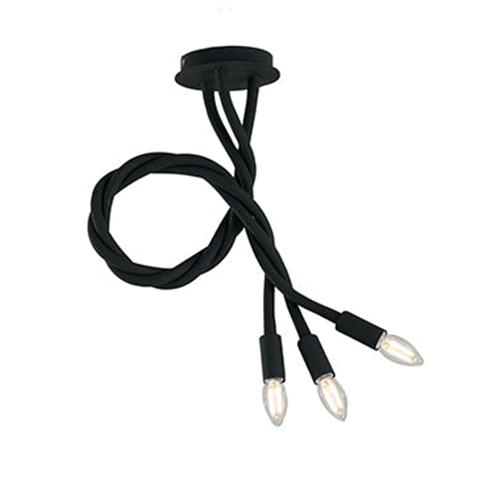 PLAFONIERA LOVER NERA 3XE14 15X15X100CM