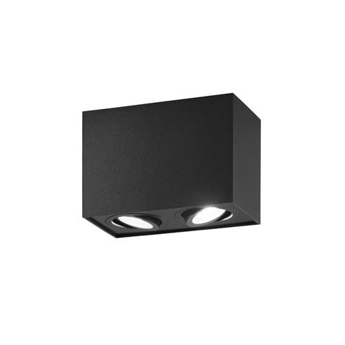 PLAFONIERA TOWN NERA QUADRATA 2XGU10 17,