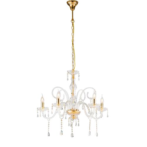 LAMPADARIO MONALISA ORO 5XE14 70X145CM