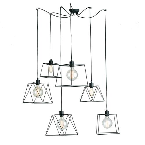 SOSPENSIONE BROOKLYN POLIGONALE NERA 6XE