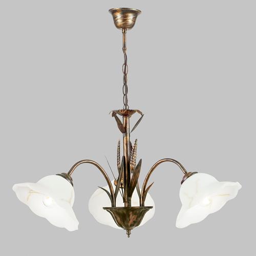 LAMPADARIO BYRON RUGGINE 3XE27 64X50CM