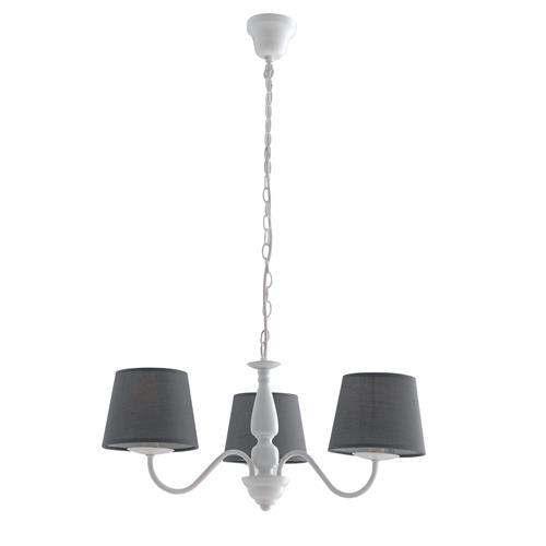 LAMPADARIO FAVOLA BIANCO/GRIGIO 3XE14 56