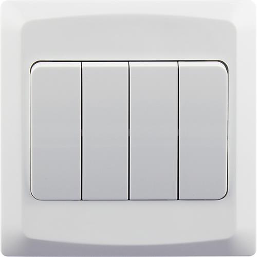 4 GANG 2 WAY PLATE SWITCH(3X3)(WIDE DOLL