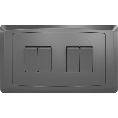4 GANG 2 WAY PLATE  SWITCH (3X6) DRK GRY