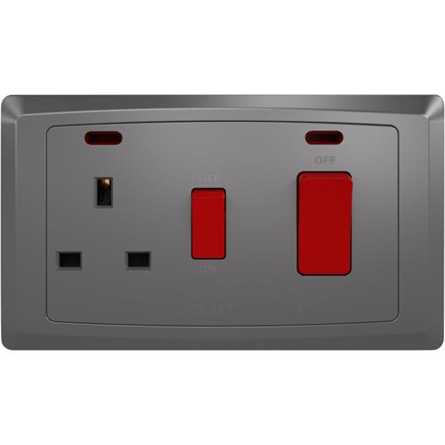 45A SWITCH+NEON+13A SWITCHED SOCKET+NEON