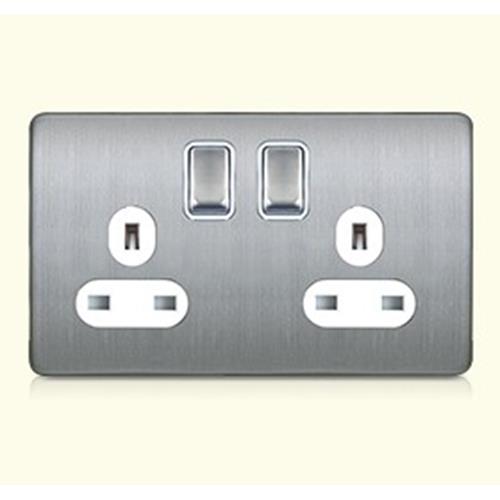 13A 2GANG SWITCHED SOCKET SINGLE POLE WH