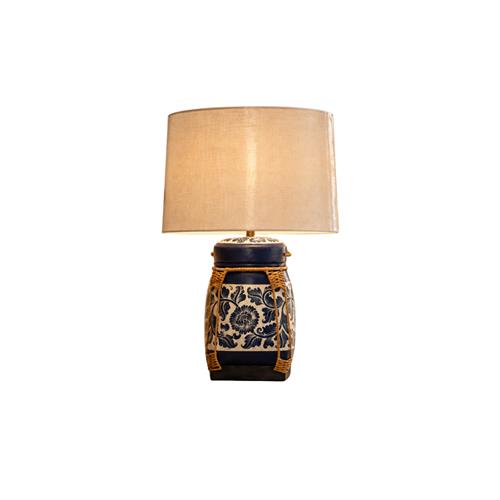 BAMBOO BASKET DARK BLUW SHADE WH TABLE
