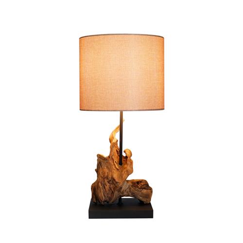 DROGON BASE WOOD SHADE BRWN LINEN TABLE