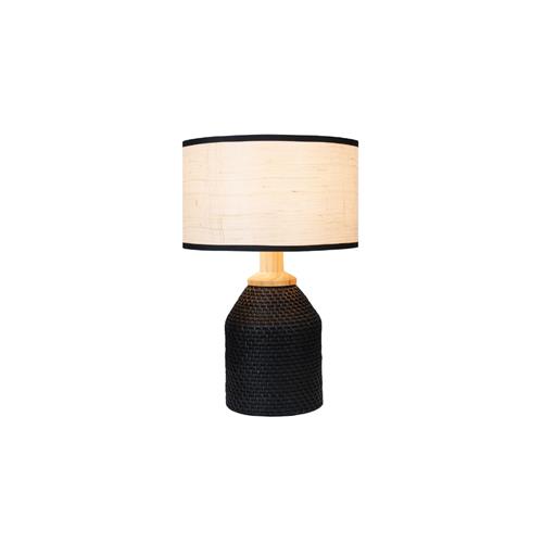 MODA BASE RATTAN BK SHADE WH/BK RIM TABL