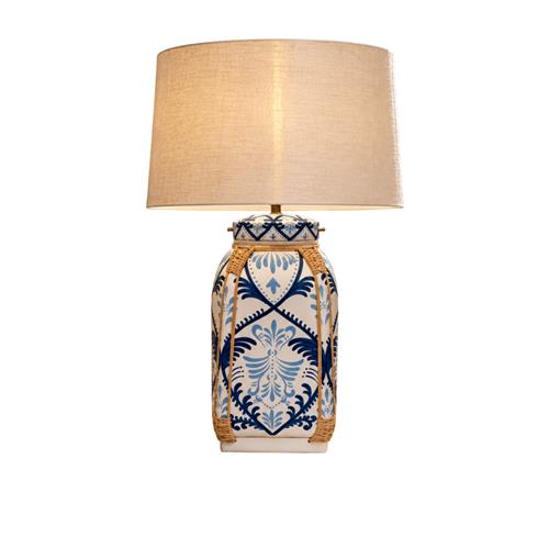 BAMBOO BASKET SHADE COARSE LINEN TABLE
