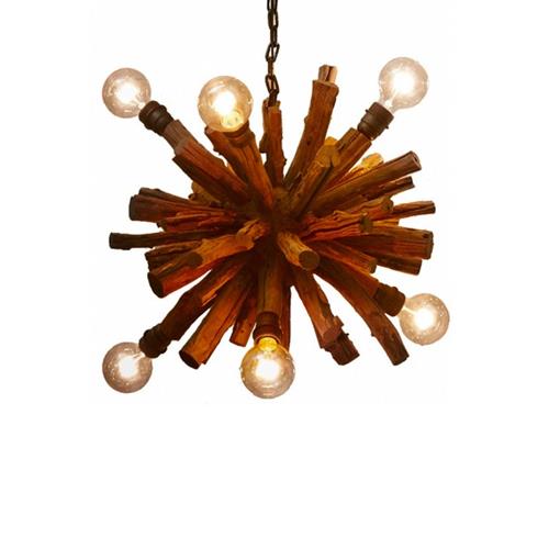 Wooden Sputnik Chandelier