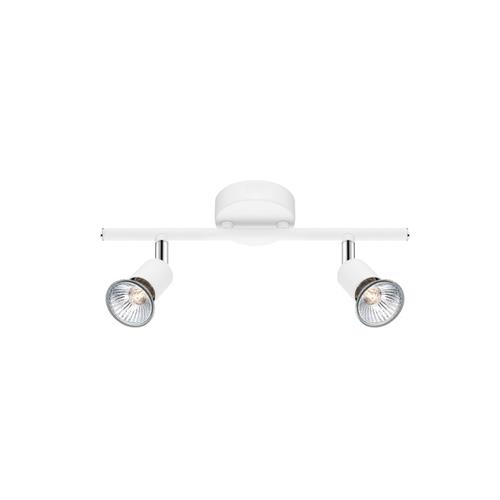 Matt White Metal LED GU10 2x10 Watt 230
