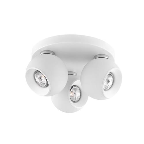 Matt White Aluminium LED GU10 3x10 Watt