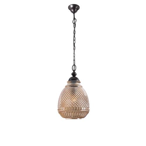 Amber Glass Dark Brown Base & Chain LED
