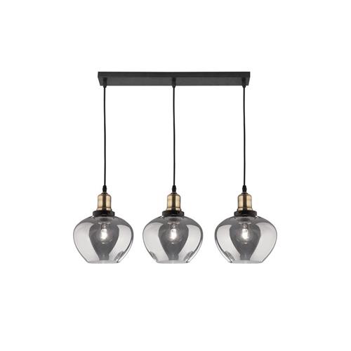 Smoky Glass  Bronze & Black Metal  LED E