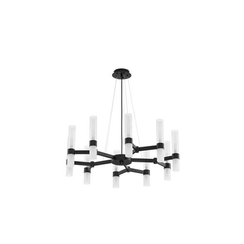 Matt Black Metal Clear & Frost Glass LED