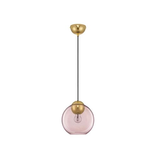 Brass Gold Metal  & Pink Glass LED E27 1