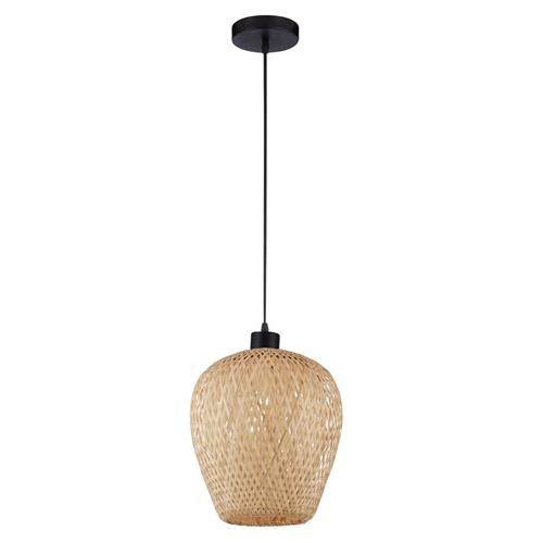 Natural Bamboo Black PVC Wire & Base LED