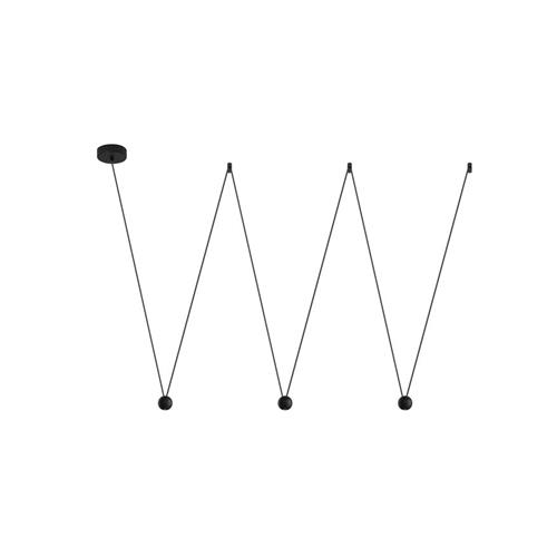 Black Aluminium Black Fabric Wire  LED 3