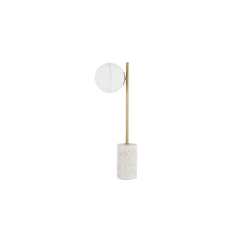 Milky White Glass Brass Gold & White Mar