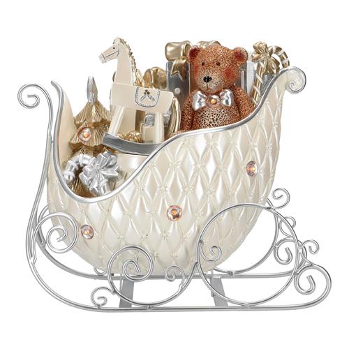 SLEIGHT METAL 43.5X28X39.5CM SILVER/GOLD