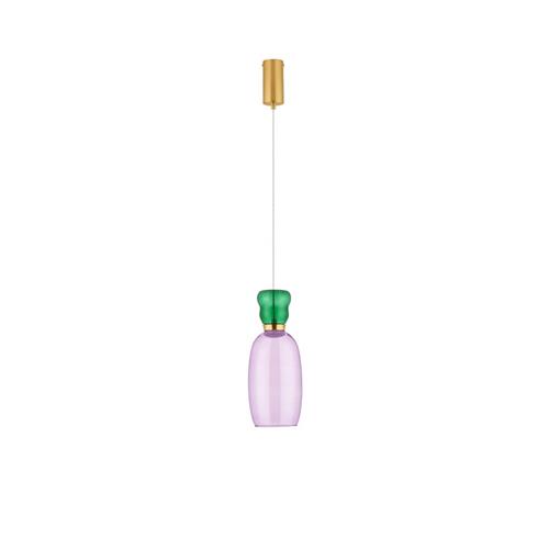 Gold Metal Glossy Jasper & Purple Glass