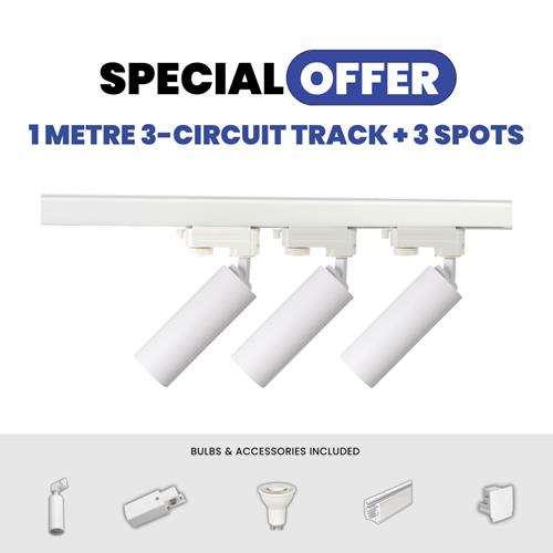 1m 3-circuit track + 3 spots WH