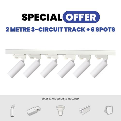 2m 3-circuit track + 6 spots WH