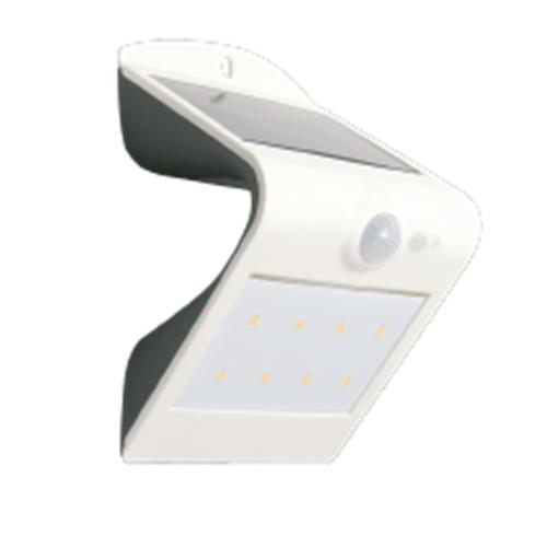 PIR solar WALL IP44 27K RECH. 72HRS WHT