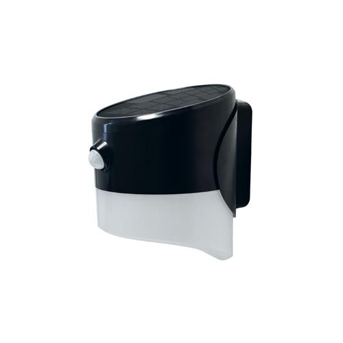 PIR SOLAR WALL LANTERN 200LM 2W BLK 40K