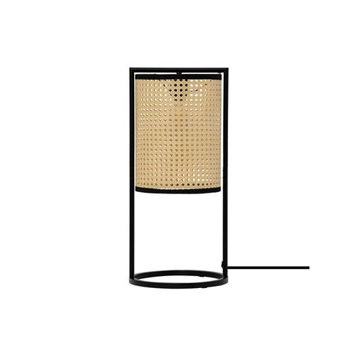 Sandy Black Steel & Rattan LED E27 1x12