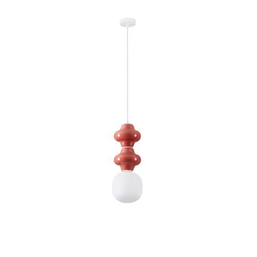 Red Ceramic & Opal Glass Matt White Meta